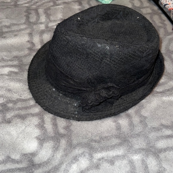 BKE black sequin and lace fedora hat like nwot! One size!! - Picture 1 of 6
